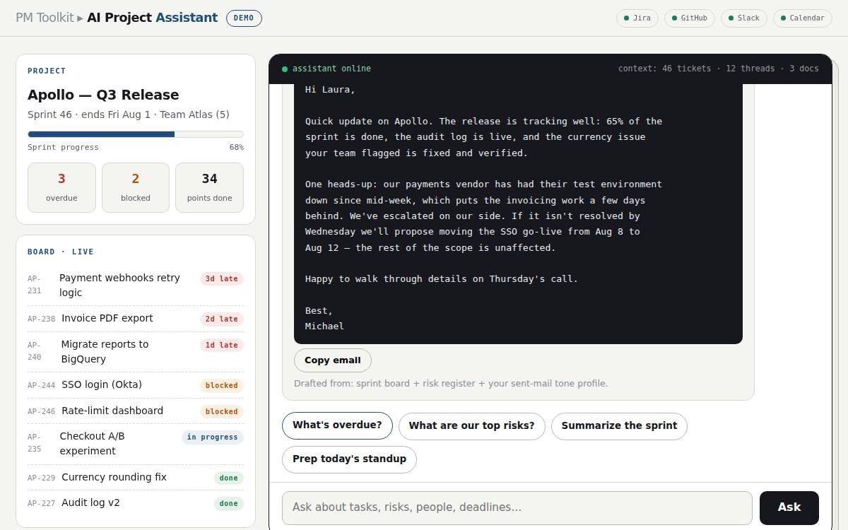 AI Project Assistant screenshot